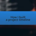 How I built a project timeline