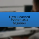 How I learned Python as a beginner