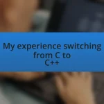 My experience switching from C to C++