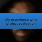 My experience with project evaluation