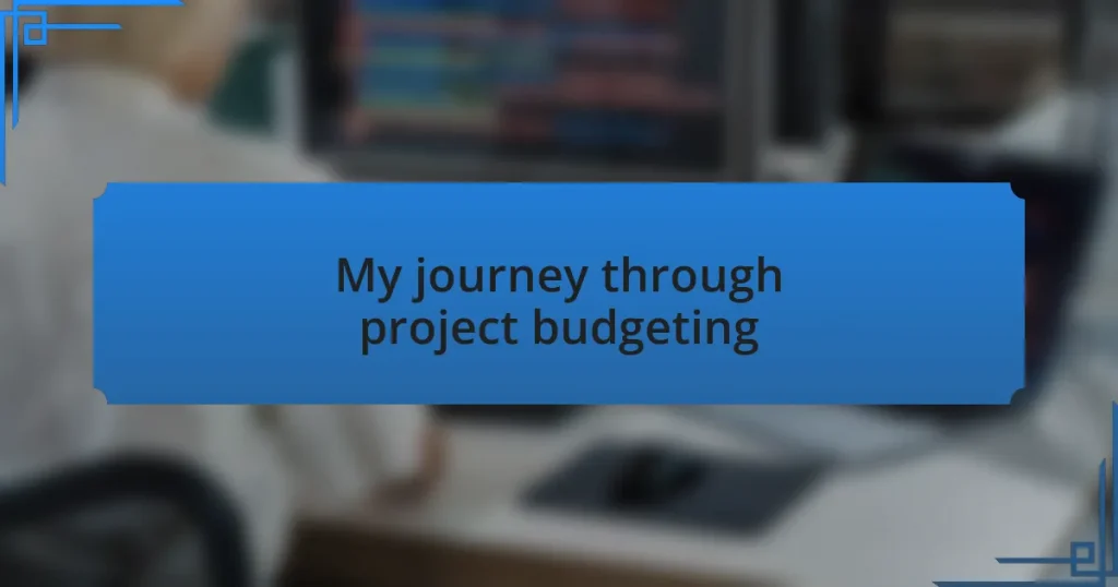 My journey through project budgeting